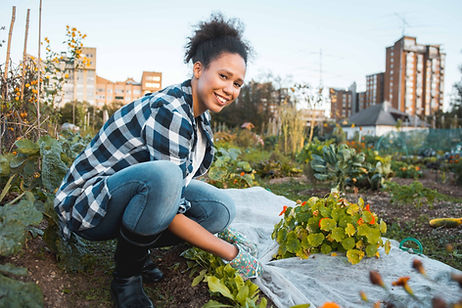 Woman Working in Garden