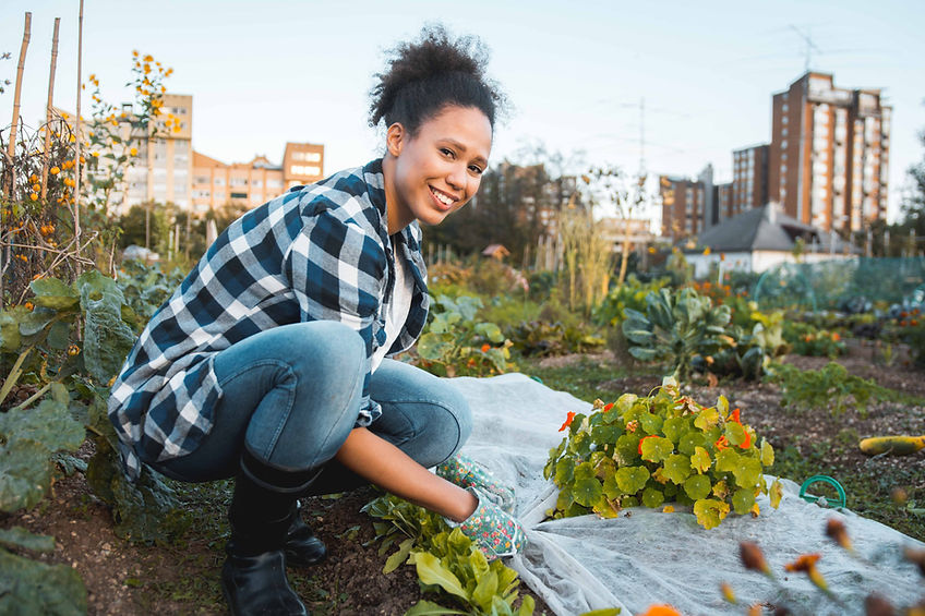 Woman Working in Garden