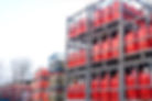 Many gas bottles in a depot