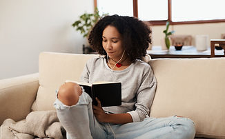 anxious woman reading