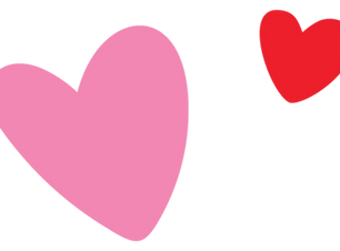 Corazones de dos colores