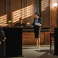 Scène de plaidoirie au tribunal