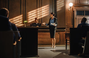 Woman Lawyer Addressing the Court