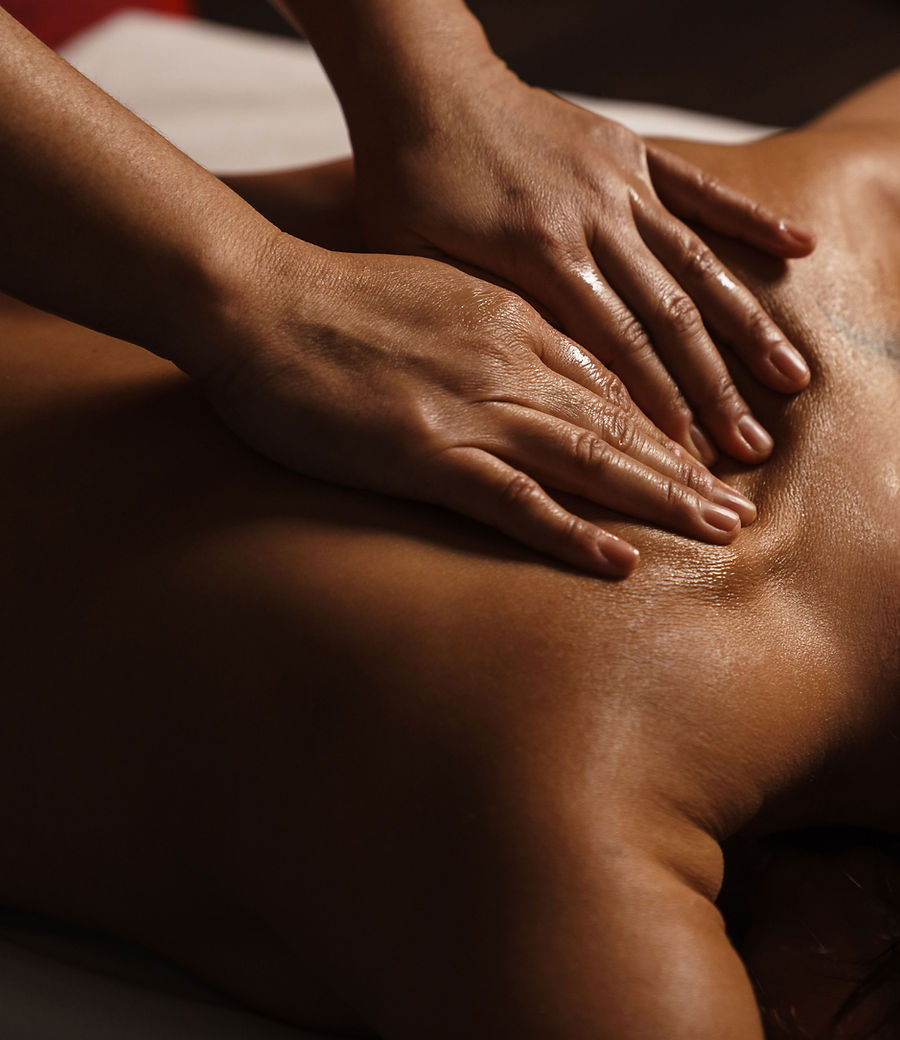 Professional back massage treatment