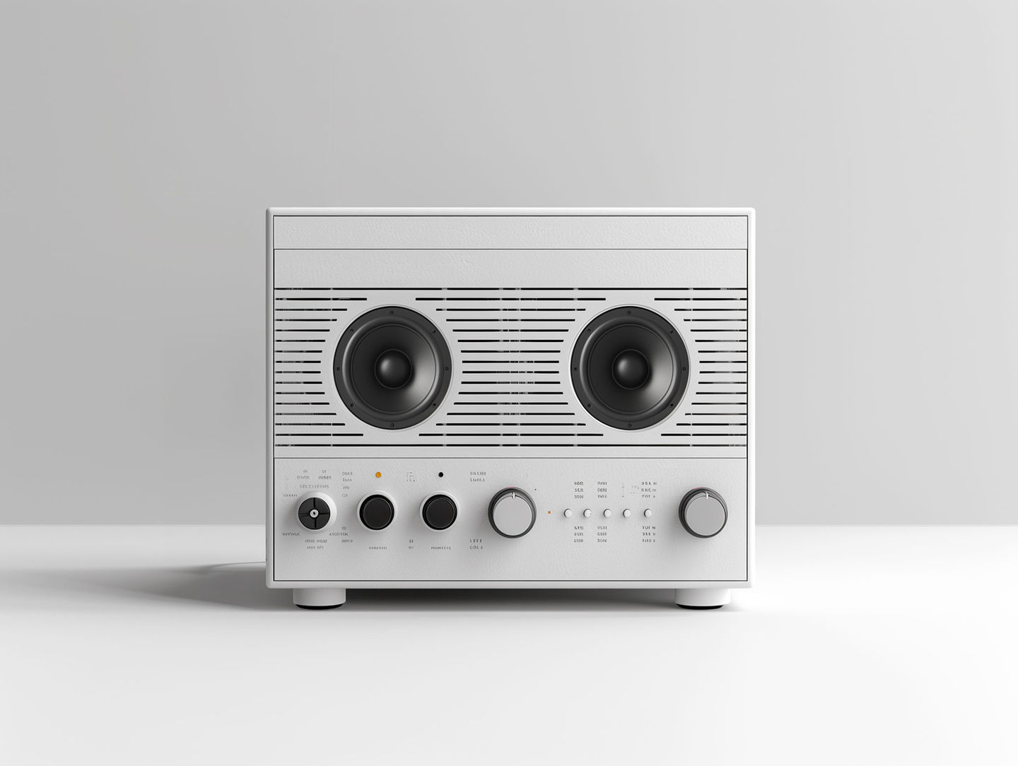 White retro-style audio