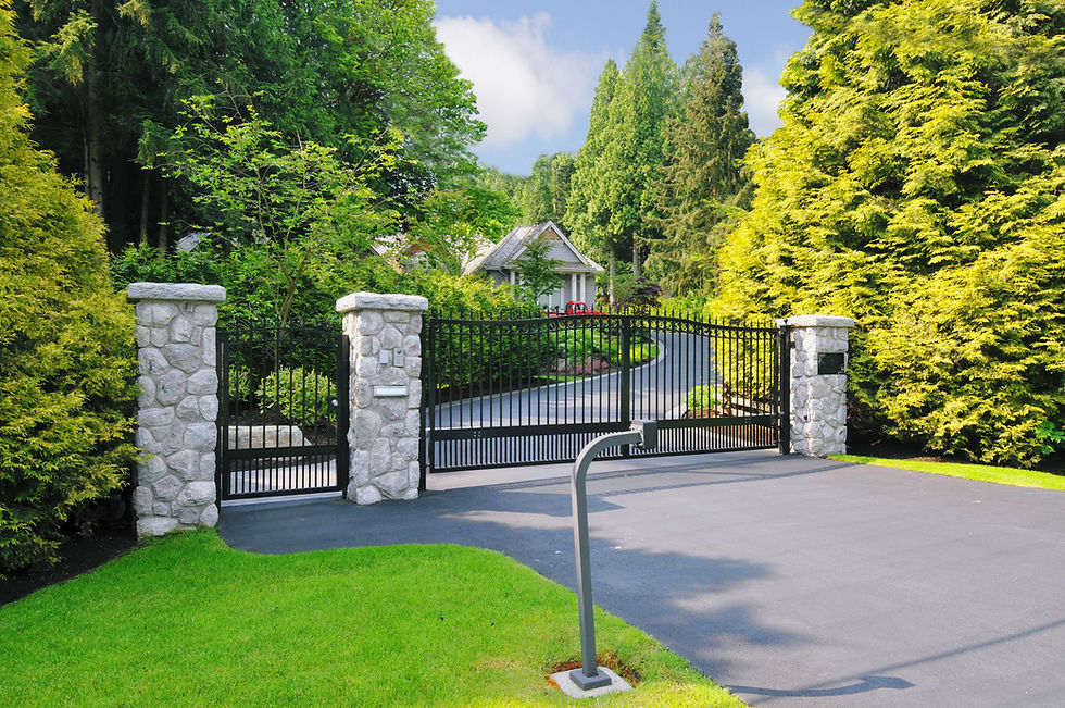 Landscaped Driveway with automated gates