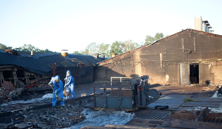 Asbestos removal on a site
