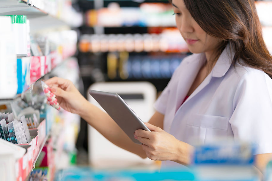 Pharmacist Using Tablet