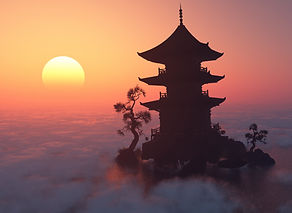 Pagoda At Sunset