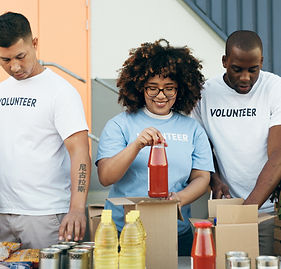 Volunteers Packing Boxes