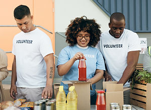 Volunteers Packing Food Items
