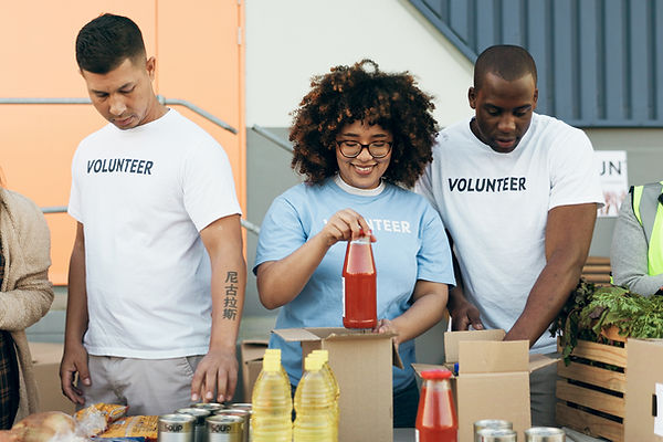 Volunteers Packing Boxes