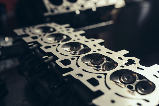 Car V10 engine repair close-up