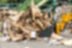 Piled cardboard boxes in recycling