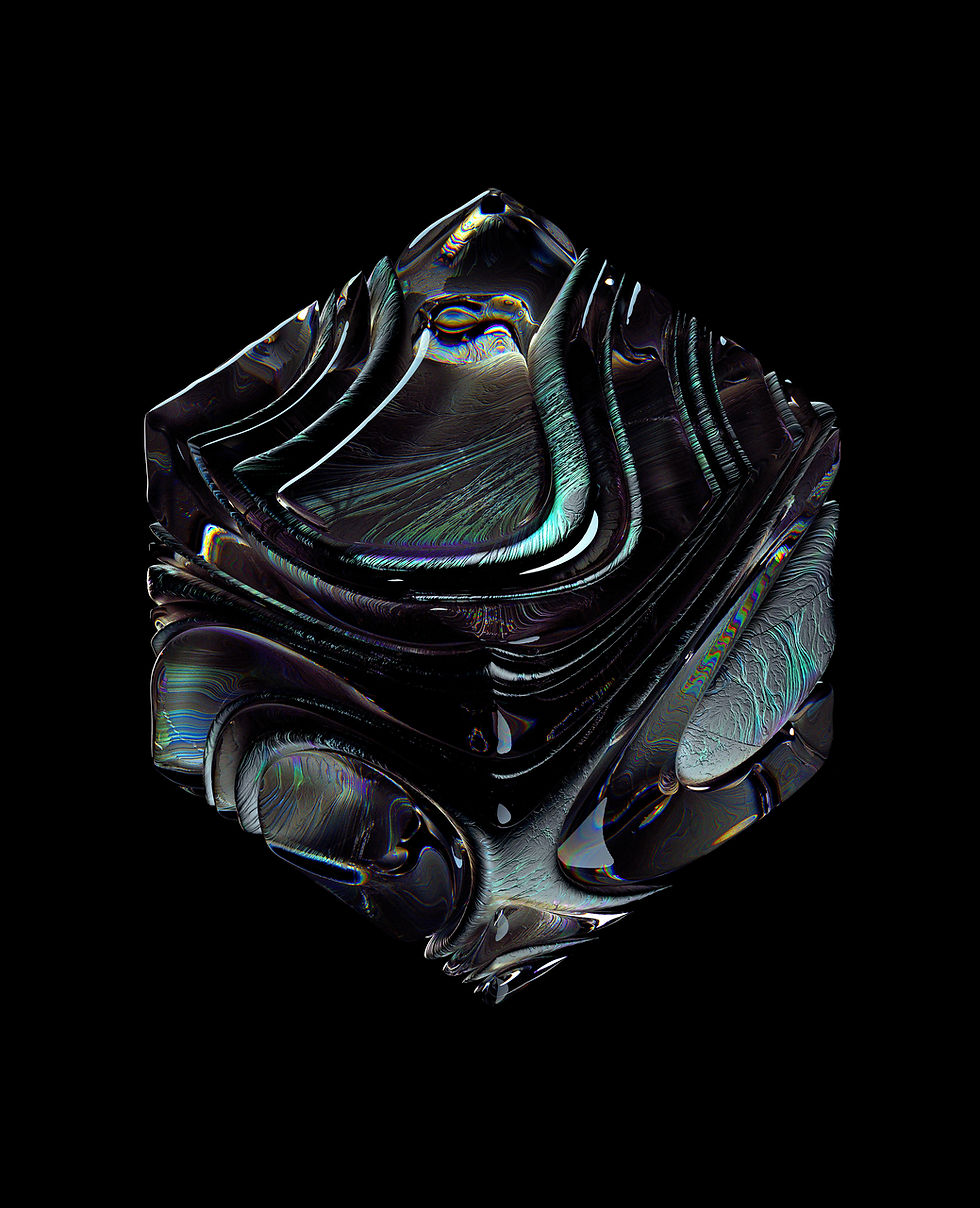 Cubo de vidrio abstracto