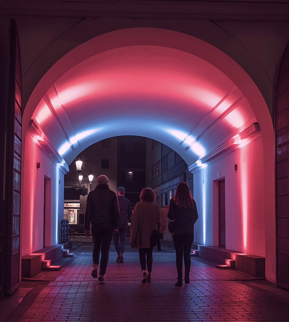 Arche illuminée au néon