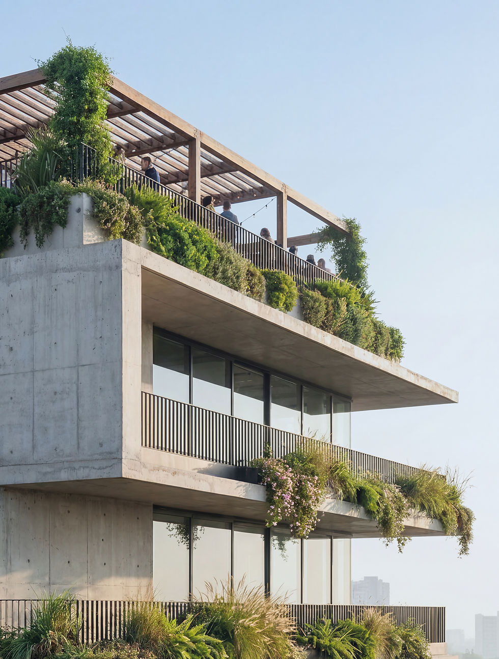 Edificio verde moderno