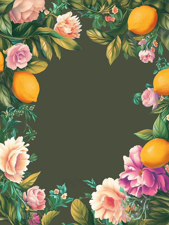 Blumen- und Zitrusrahmen