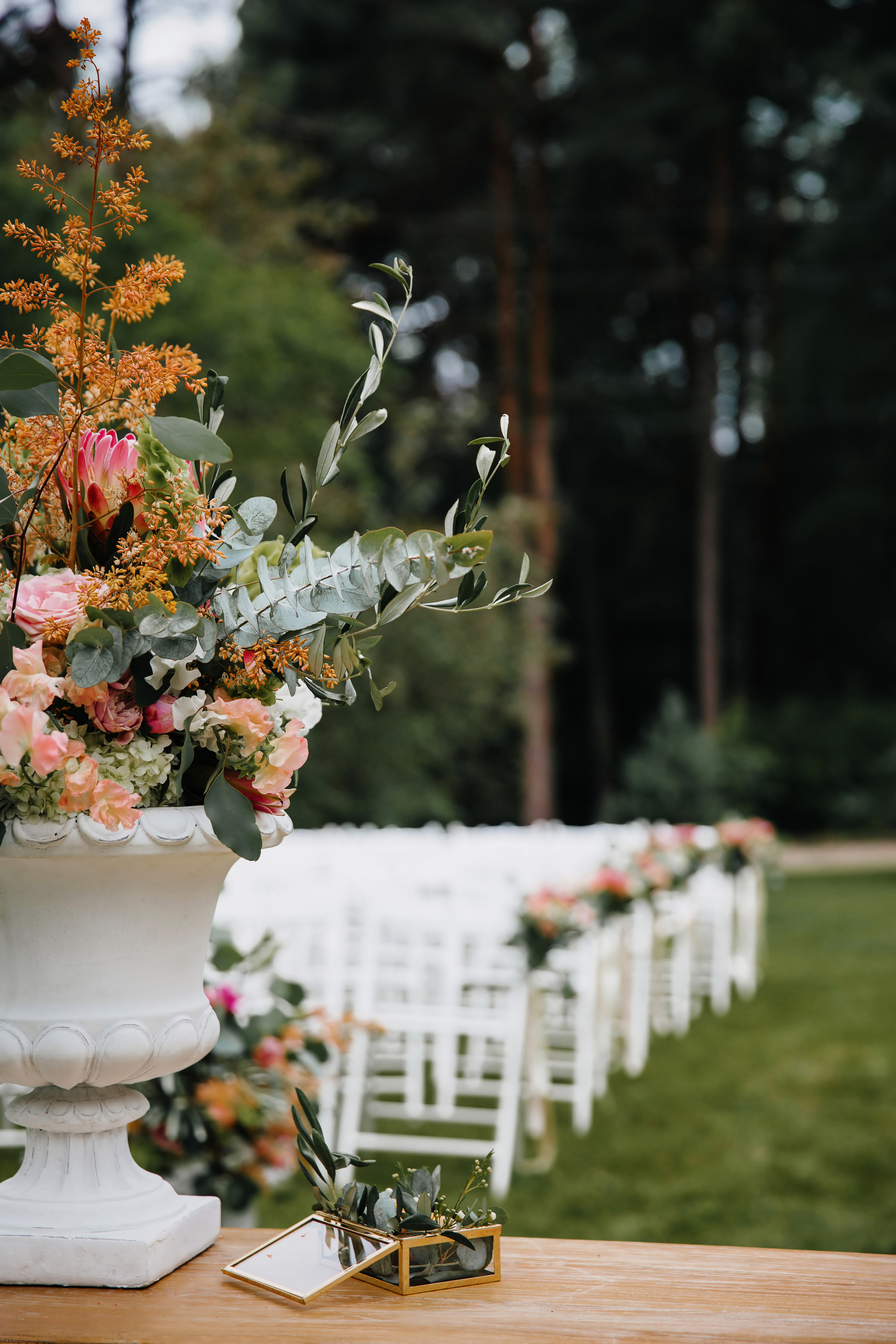 Configuración de bodas al aire libre