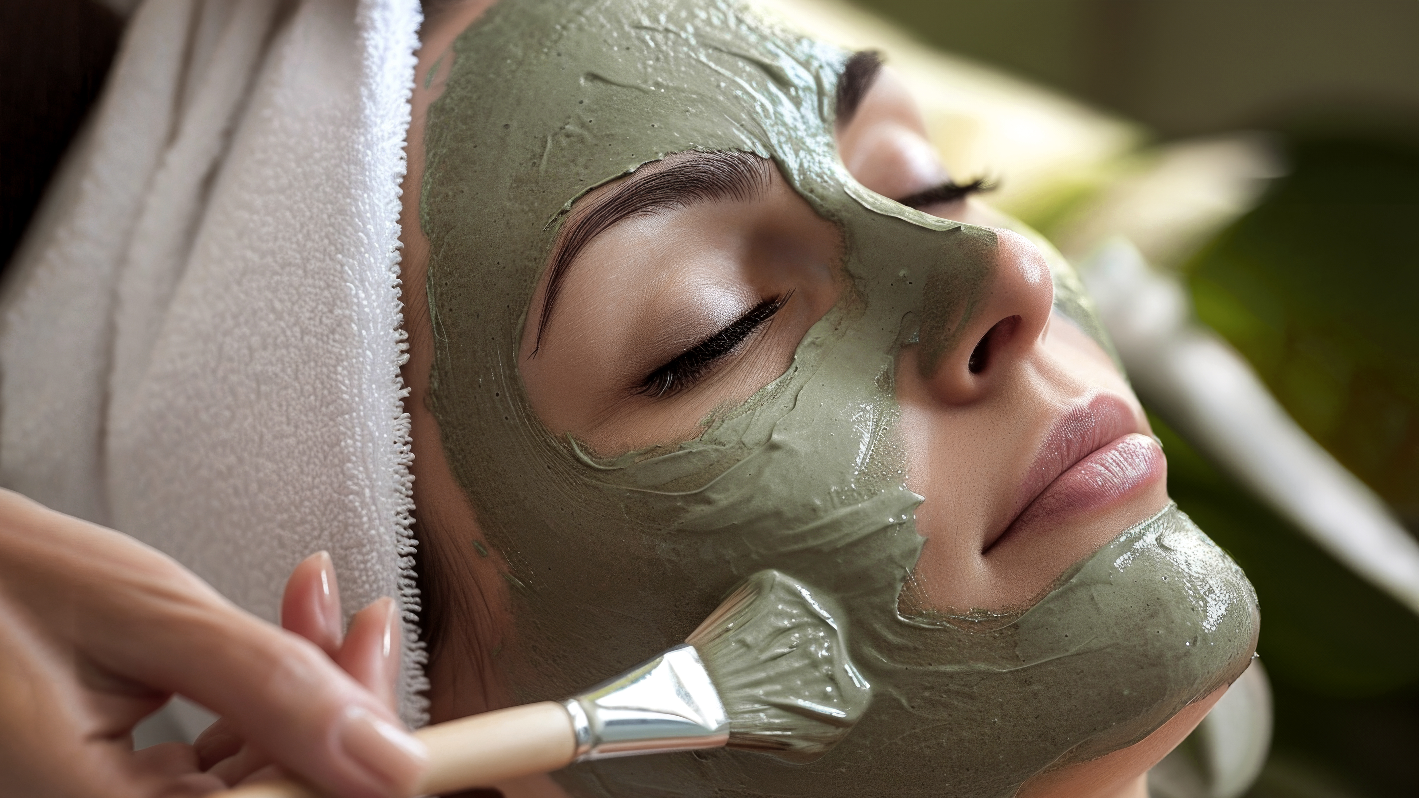 Stock photograph of a professional facial skincare application