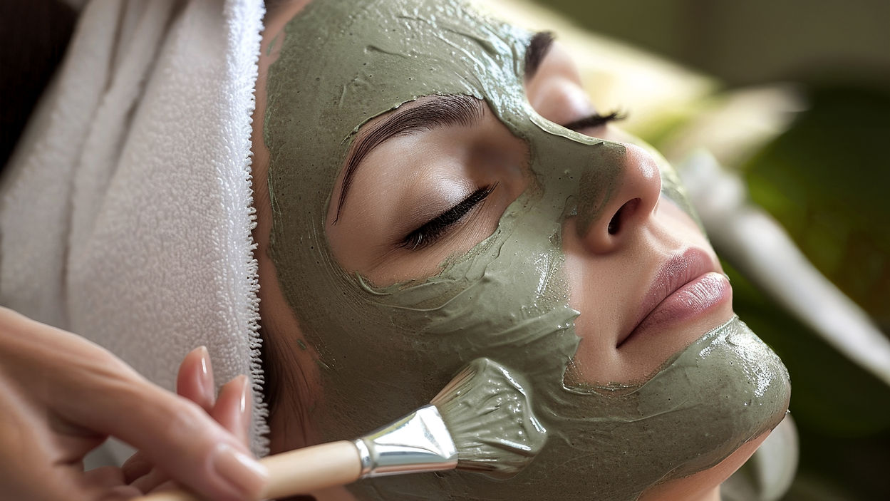Woman receiving face mask
