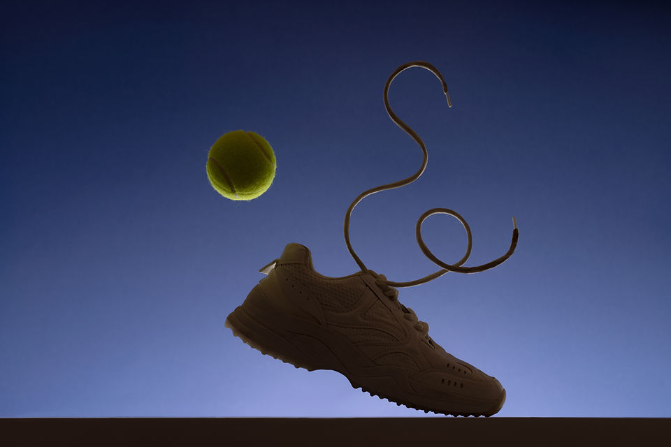 Sneaker and Tennis Ball