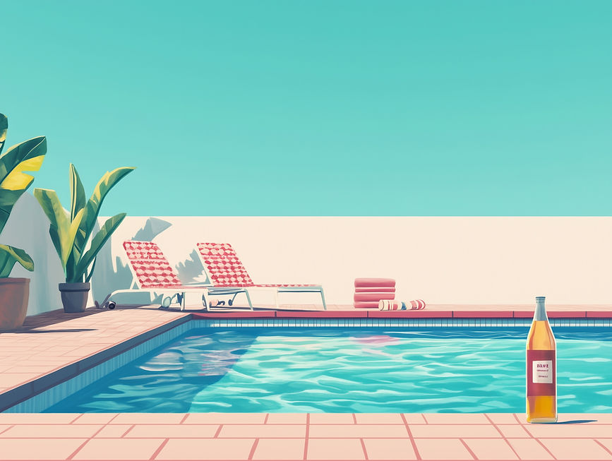 Scène de détente au bord de la piscine