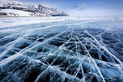 Clear ice on the lake