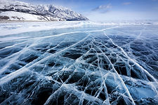 Clear ice on the lake