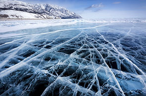 Clear ice on the lake