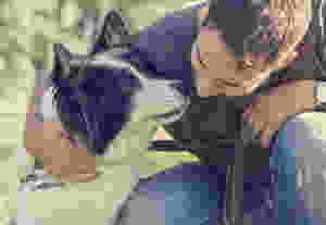 Dog and owner.