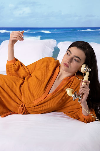 Talking on Retro Phone  