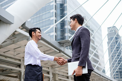 Two guys shaking hands