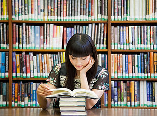Reading Books in Library