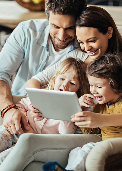Family on Digital Tablet