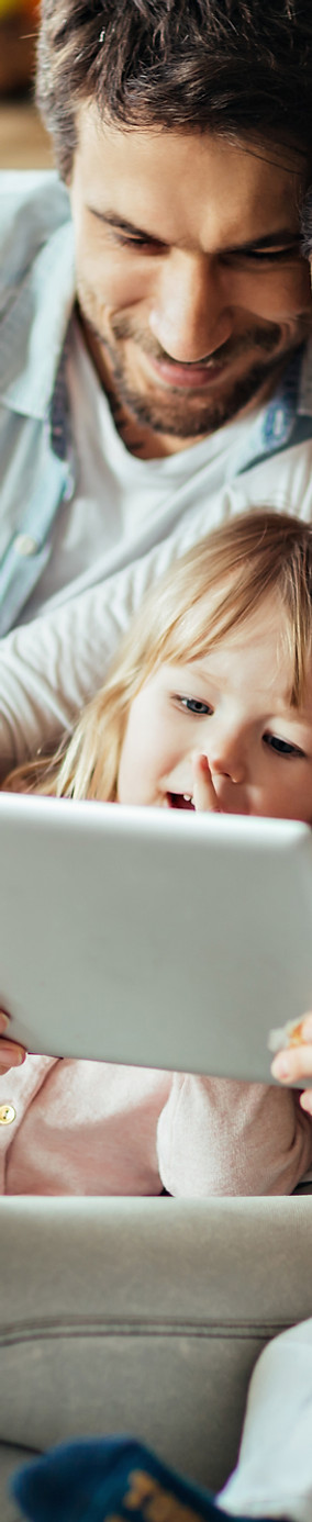 Family on Digital Tablet