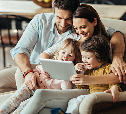 Family on Digital Tablet