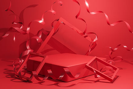 Red Frames and Ribbons