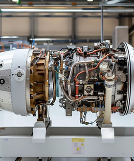 Exibição do motor da aeronave