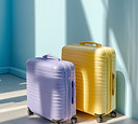 Présentoir de valises pastel