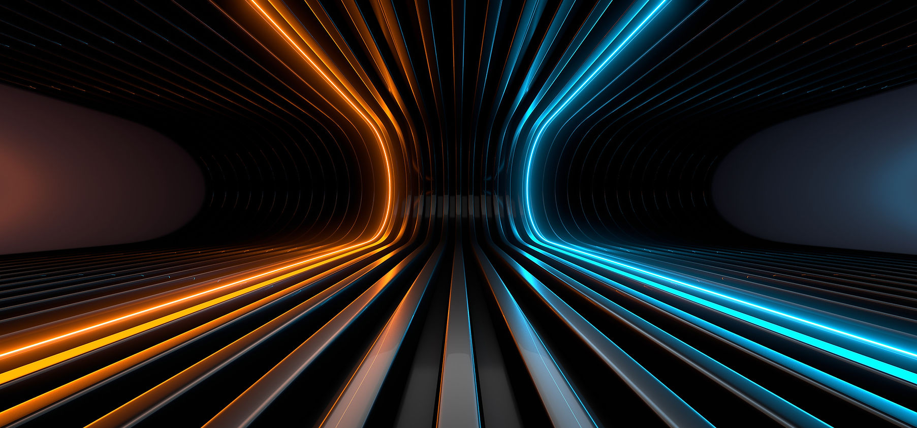Túnel de néon futurista