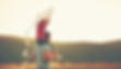 Father and Child Flying Kite