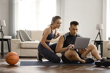 Couple Exercising at Home