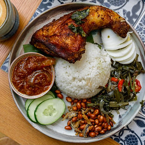Chicken thighs & smoked aubergine