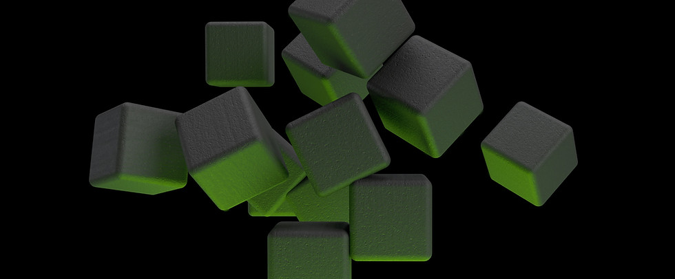 Floating Green Cubes
