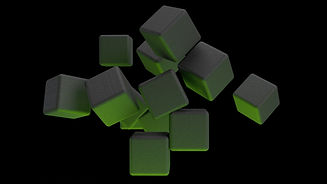 Floating Green Cubes