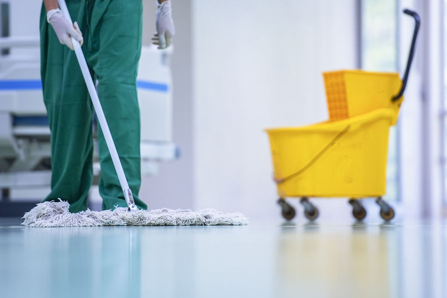 Clean and sanitize, Cleaner, Hospital cleaning,Cleaning the hospital floor. Floor care and