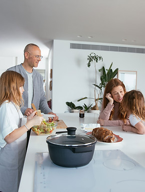 Family in the kitchen