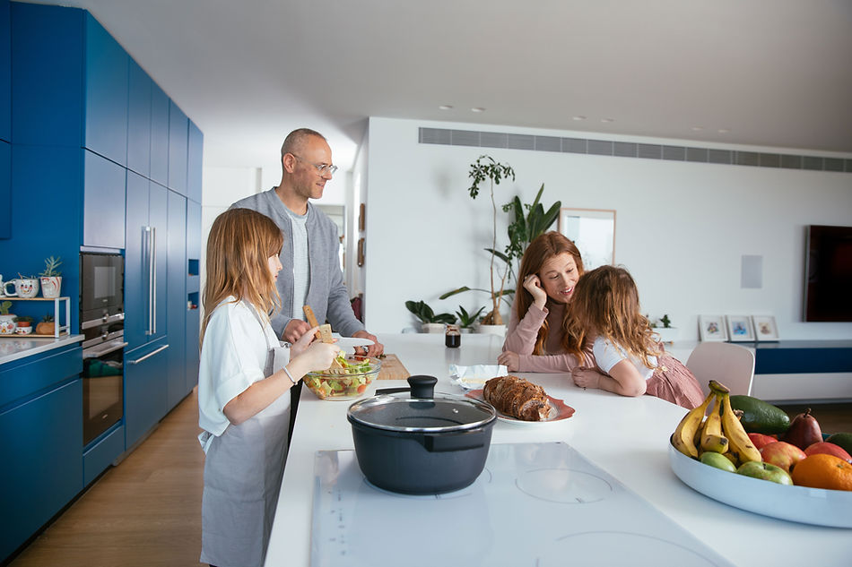 Family in the kitchen