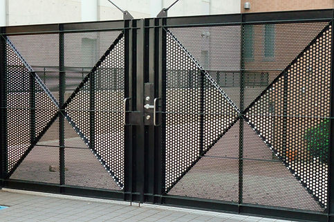 close-up image of security gates